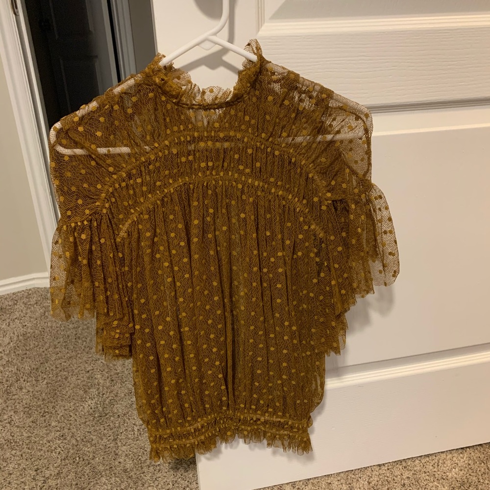 Free People sheer lace top